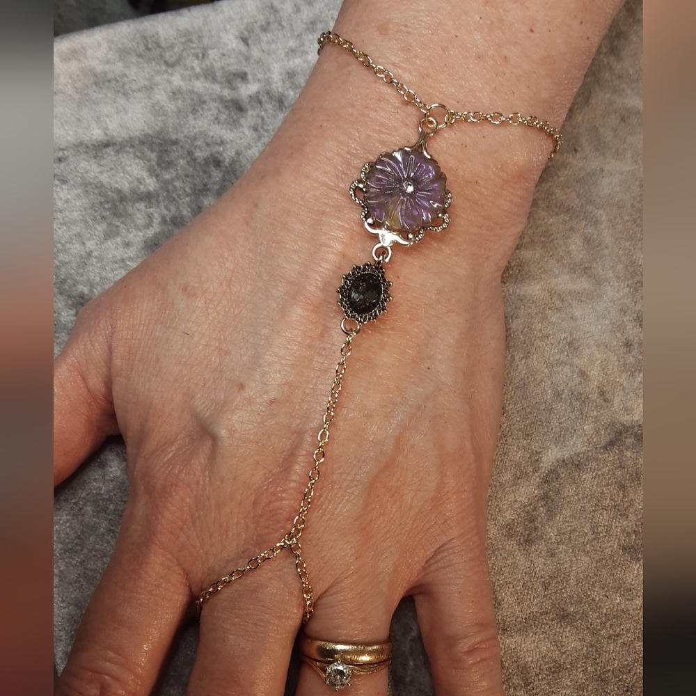 Handmade Hand Chain Bracelet Purple